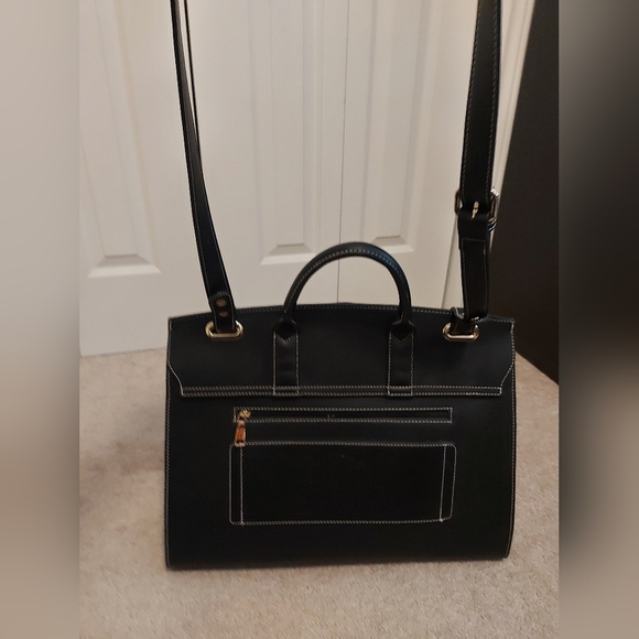 Black, faux-leather briefcase. - Picture 6 of 8